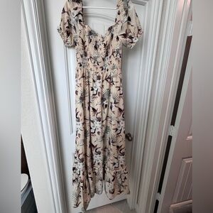 Floral Cream Maxi Dress